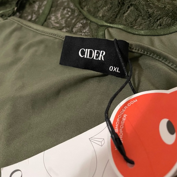 NWT Cider olive green lace mesh corset style bustier top - Picture 4 of 9